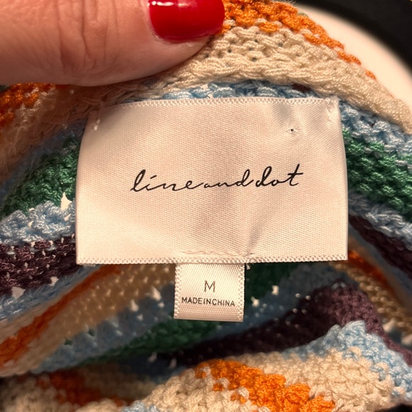 Line & Dot Multicolored Jenn Crochet Tank Size Medium - Picture 5 of 10